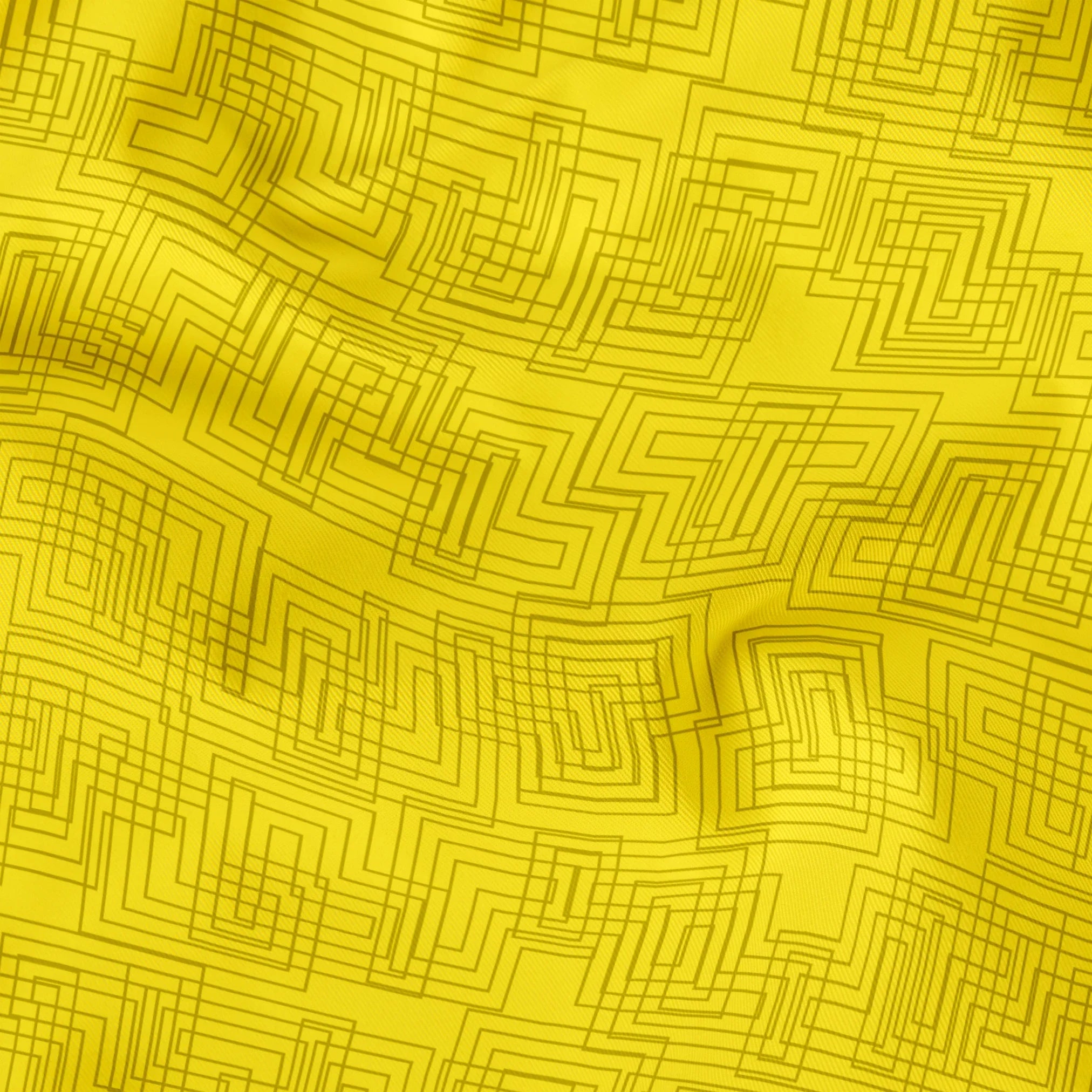 Interlock in Mustard — interlock print, in saturated mustard yellow