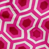 Hexacore in Raspberry — hexacore print, in hot raspberry pink and magenta on a bright fuchsia ground