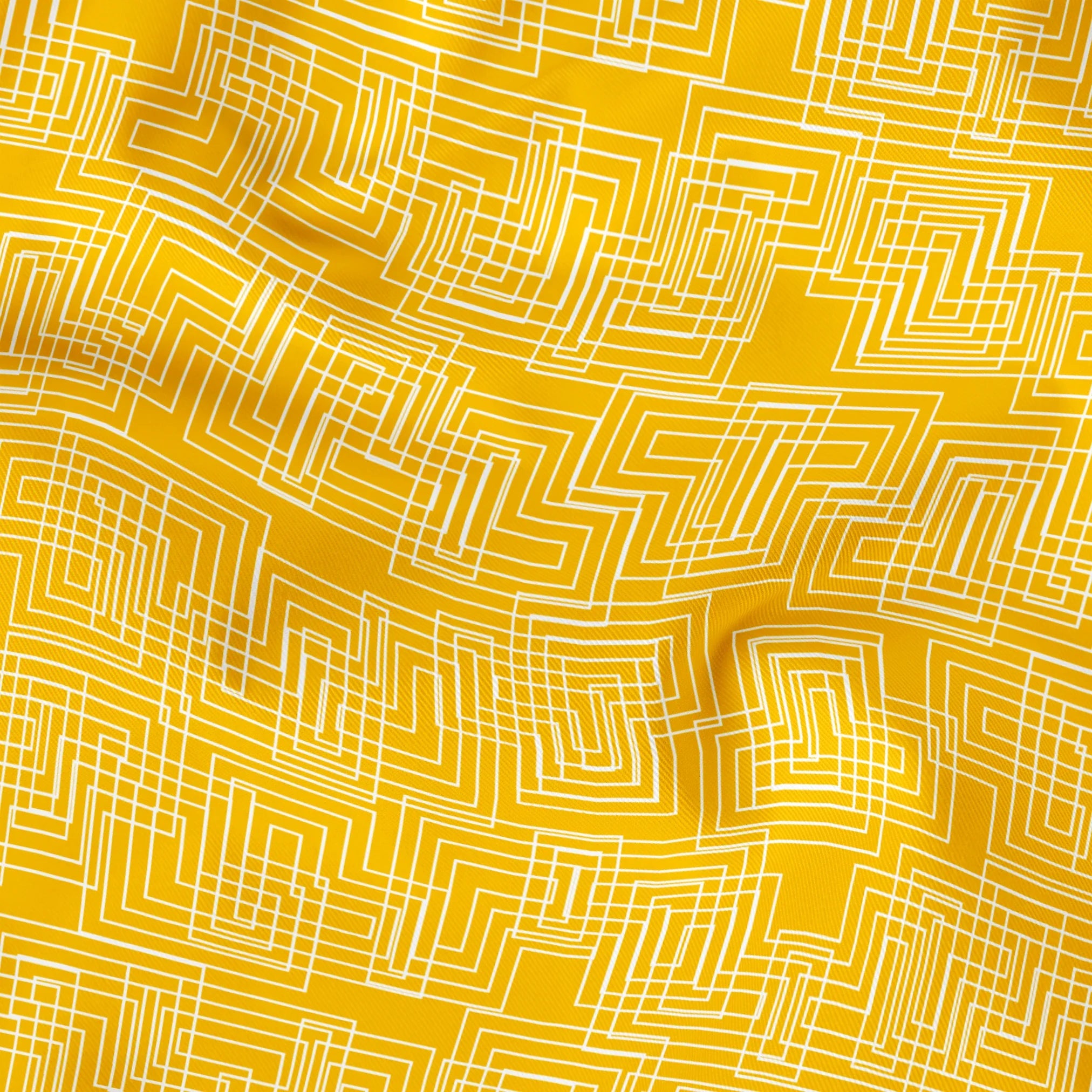 Interlock in Saffron — interlock print, in warm saffron gold