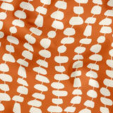 Atomic Stack in Persimmon — atomic stack print, in white forms on a warm persimmon orange ground