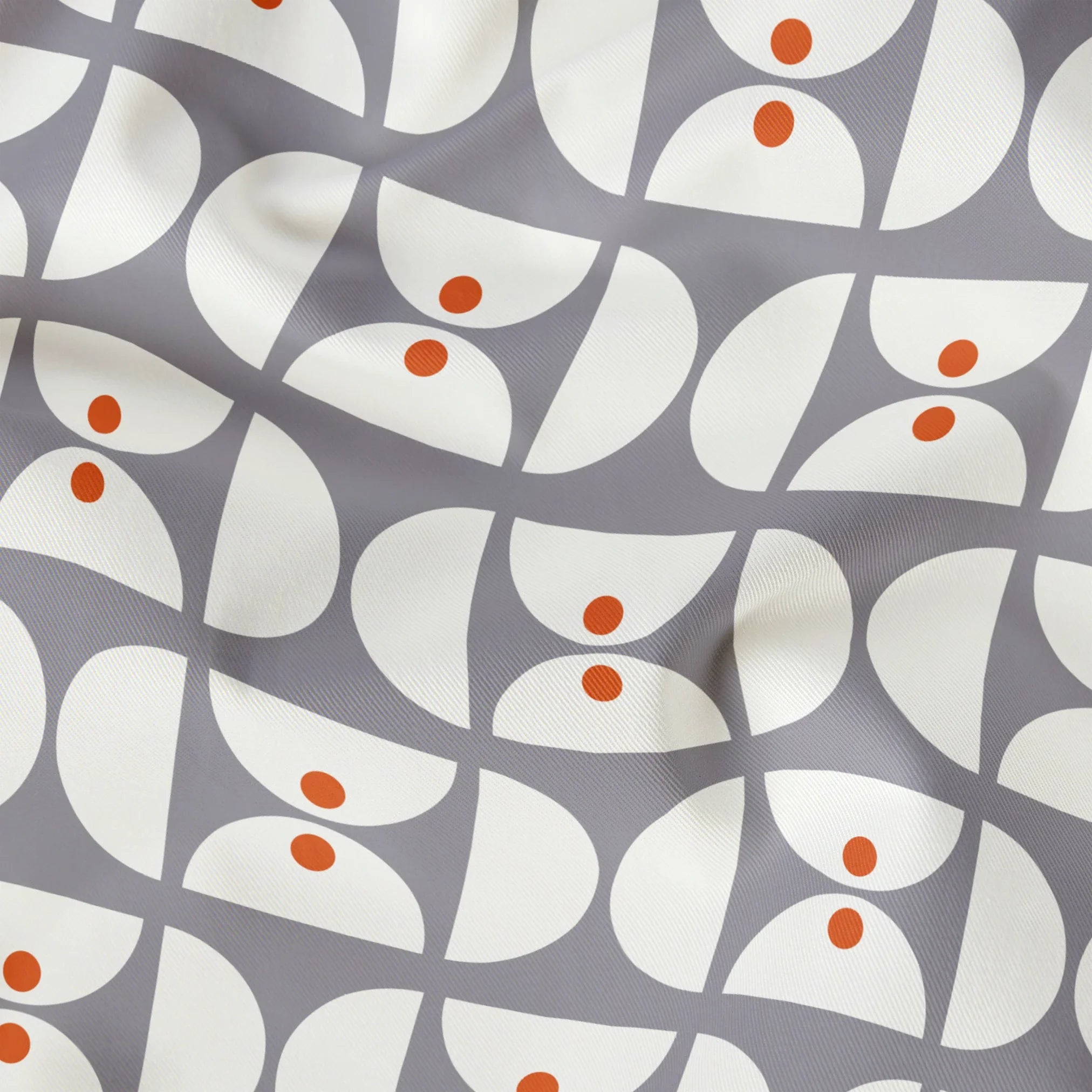 Geometric Martini Mod in Cherry — geometric martini mod print, in cool grey and white with a cherry red center