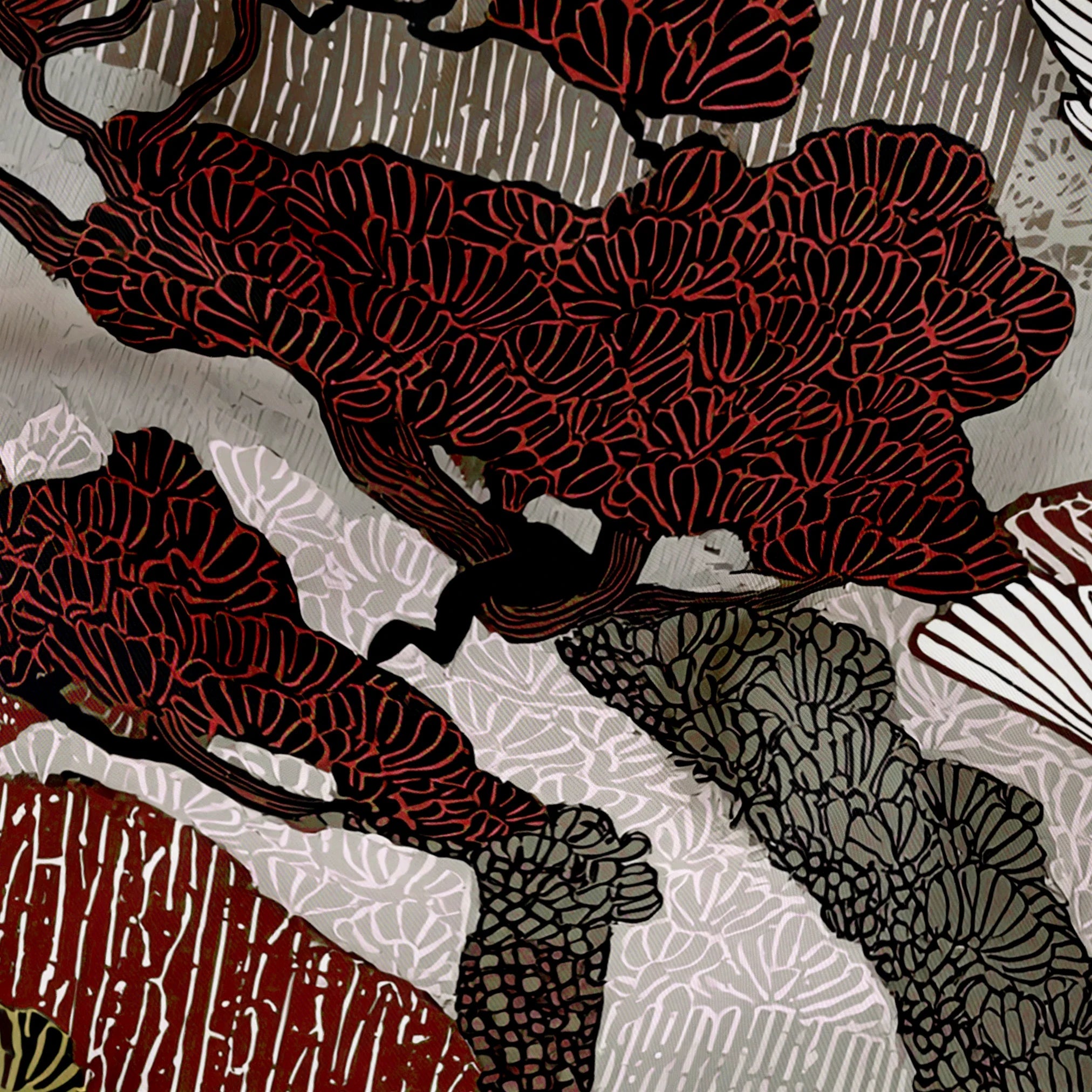 Twilight Grove in Rust — twilight grove print, in rust and warm brown under a dusty rose sky