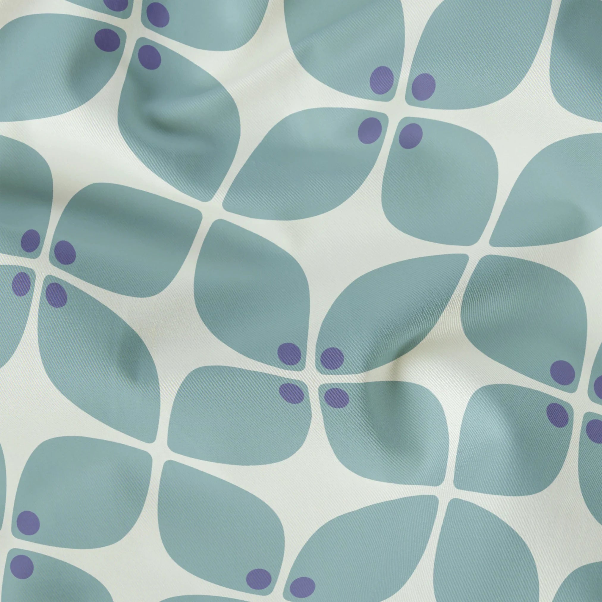 Square Mod in Mint — square mod print, in soft eucalyptus mint on chalk white