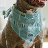 Art deco owls pattern in teal and cream with geometric floral elements