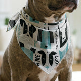 Adopt Me Mid Mod Dog in Teal — adopt me mid mod dog print, in turquoise teal, black and cream on a warm bone ground