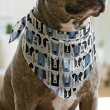 Adopt Me Mid Mod Dog in Slate — adopt me mid mod dog print, in slate blue, black and cream on a warm bone ground, small scale