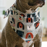 Modern Mutt Parade — modern mutt parade print, in red, teal, mustard and pink blocks against cream and black