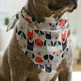 Good Dogs Club in Ruby — good dogs club print, in cream and black dogs with ruby red accents on a soft cream ground, small scale