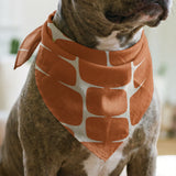 Atomic Bricks in Persimmon — atomic bricks print, in burnt persimmon and terracotta with a bone grid