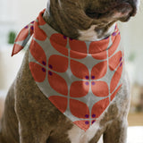 Square Mod in Fire — square mod print, in scorched coral red on oatmeal