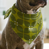 Square Mod in Avocado — square mod print, in tone-on-tone avocado and olive green