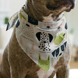 Good Dogs Club in Avocado — good dogs club print, in cream and black dogs with avocado green accents on a soft cream ground