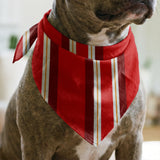 Offset Stripes in Firecracker — offset stripes print, in bright red and crimson separated by crisp white on charcoal