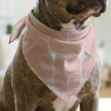 Atomic Bricks in Petal — atomic bricks print, in soft blush pink with a white grid