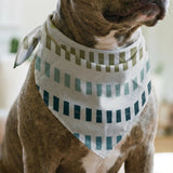 Measured Lines in Cooling Trend — measured lines print, moving through olive, teal, deep navy and pale ice blue