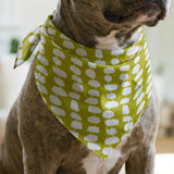 Atomic Stack in Avocado — atomic stack print, in cream forms on a bright avocado chartreuse ground