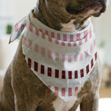 Measured Lines in Warming Trend — measured lines print, moving through coral, pink, deep berry, gold and warm orange