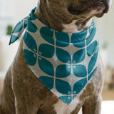 Square Mod in Pacific — square mod print, in saturated petrol teal on bone