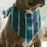 Mod Stripes in Pacific — mod stripes print, in deep petrol teal and pale blue on ivory