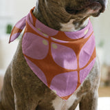 Square Mod in Pink — square mod print, in bright orchid pink with a magenta center on white