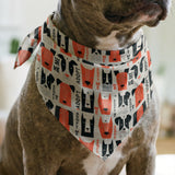 Adopt Me Mid Mod Dog in Persimmon — adopt me mid mod dog print, in persimmon orange, black and cream on a warm bone ground, small scale