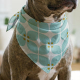 Square Mod in Robins Egg — square mod print, in pale robin's egg blue with a soft coral center on bone