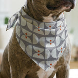 Geometric Martini Mod in Cherry — geometric martini mod print, in cool grey and white with a cherry red center