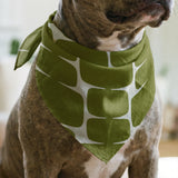 Atomic Bricks in Olive — atomic bricks print, in deep olive and moss with a bone grid