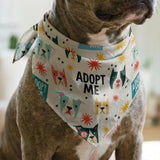 Retro Rescue Dogs — retro rescue dogs print, in teal, cream and red on a soft cream ground