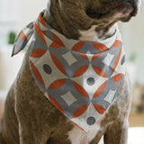 Mod Montez in Fire — mod montez print, in a cream star on a bright orange ground with a charcoal center