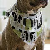 Adopt Me Mid Mod Dog in Avocado — adopt me mid mod dog print, in avocado green, black and cream on a warm bone ground