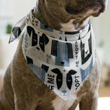 Adopt Me Mid Mod Dog in Slate — adopt me mid mod dog print, in slate blue, black and cream on a warm bone ground