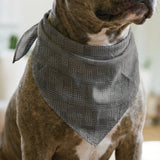 Interlock in Gray — interlock print, in mid grey, quietly textured