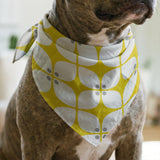 Square Mod in Yellow — square mod print, in chrome yellow with a pale center on bright white