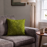 Retro Starburst in Avocado — retro starburst print, in cream and white stars on a deep avocado ground