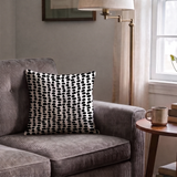 Atomic Stack in Ivory — atomic stack print, in black forms on a bright ivory ground, the reverse of the Ebony colorway