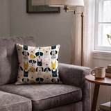 Good Dogs Club in Gold — good dogs club print, in cream and black dogs with golden mustard accents on a soft cream ground