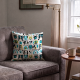 Rescued & Ready in Avocado — rescued & ready print, in avocado green and teal blocks with cream and black dogs