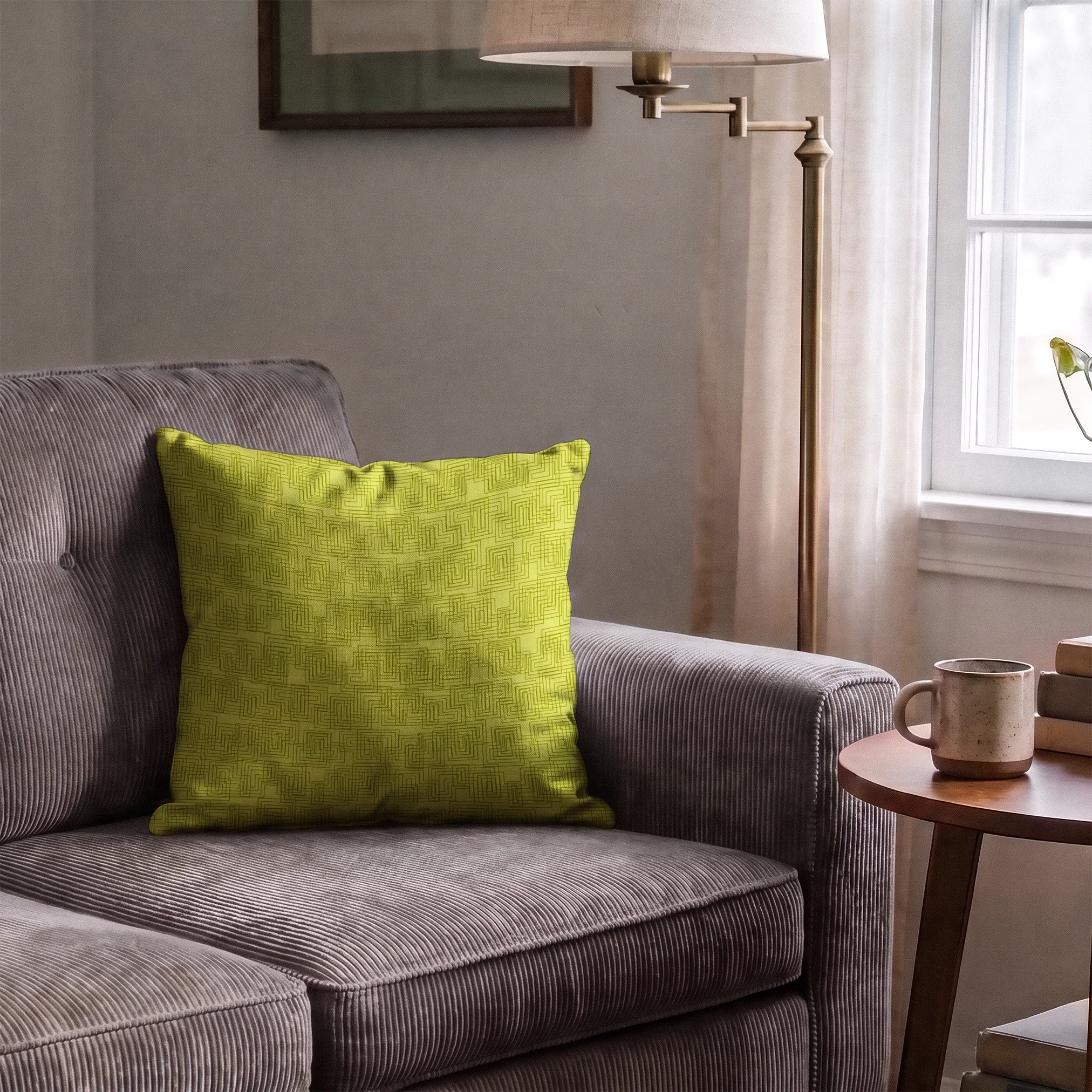 Interlock in Avocado — interlock print, in avocado and chartreuse green