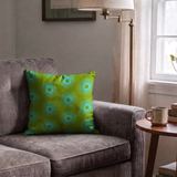 Retro Sunburst in Green and Teal — retro sunburst print, in deep forest green shading into bright teal