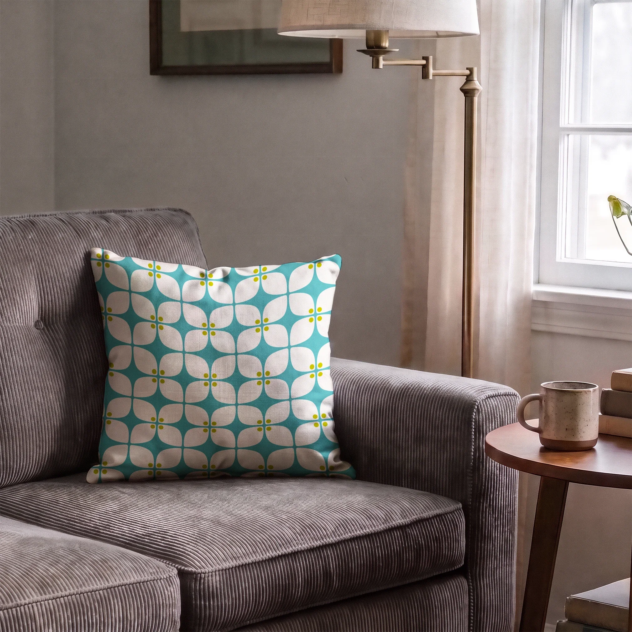 Square Mod, Teal Fabric