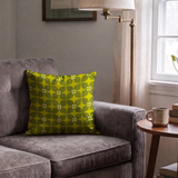 Square Mod in Avocado — square mod print, in tone-on-tone avocado and olive green