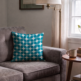 Square Mod in Pacific — square mod print, in saturated petrol teal on bone