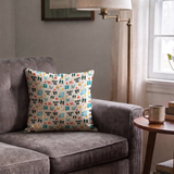 Retro Rescue Dogs — retro rescue dogs print, in teal, cream and red on a soft cream ground, small scale