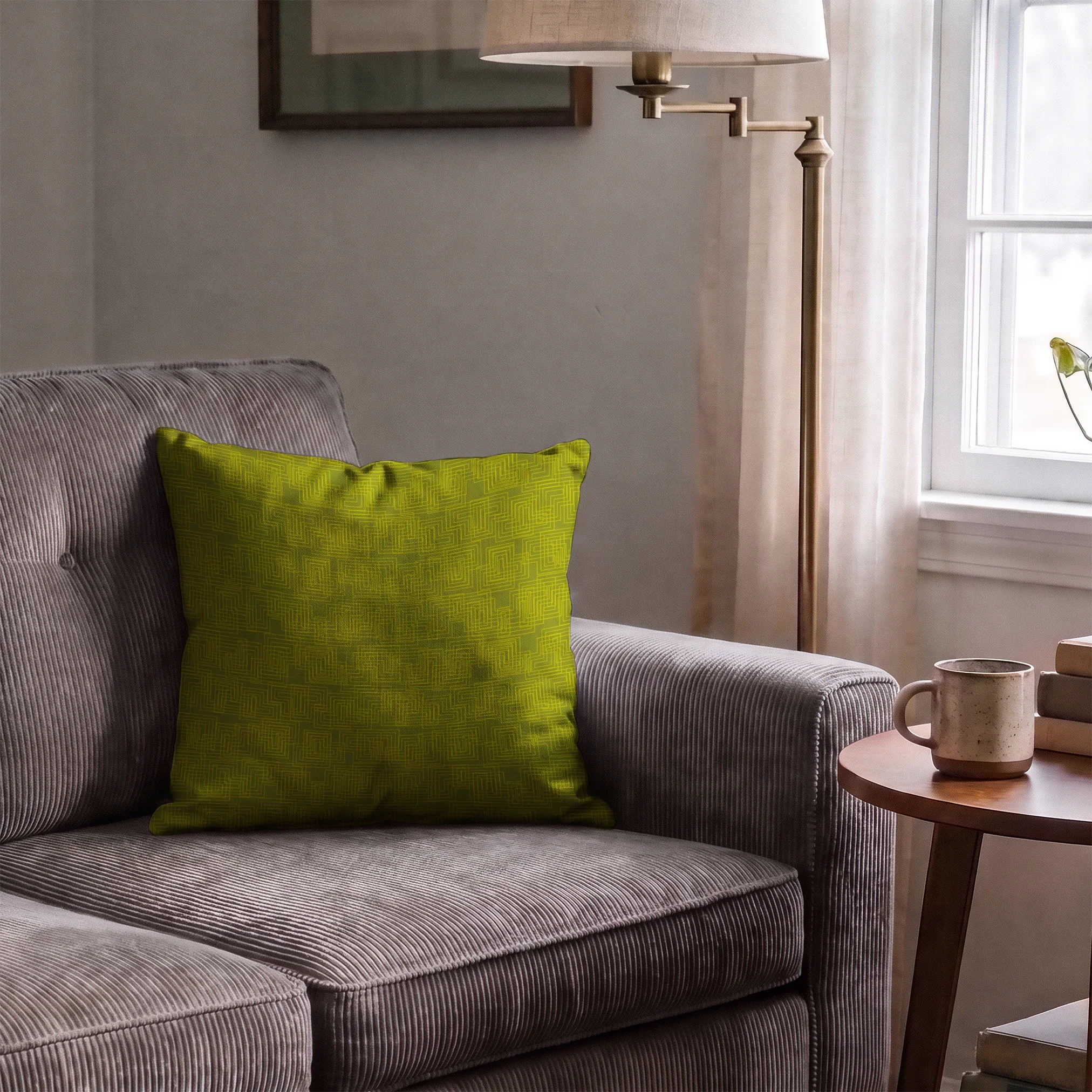 Interlock in Olive — interlock print, in deep tonal olive green