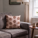 Retro Sunburst in Petal — retro sunburst print, in blush pink and warm peach around a soft dark center