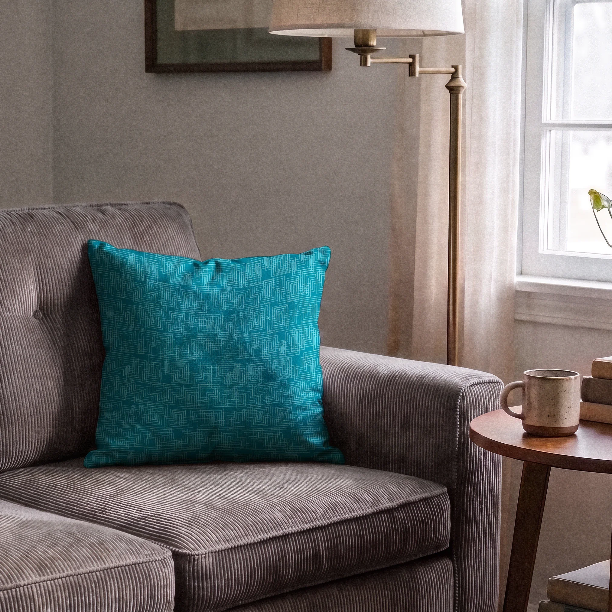 Interlock in Teal — interlock print, in deep petrol teal