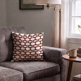 Mod Waves in Amalfi Coast — mod waves print, in warm rust and chocolate brown on cream