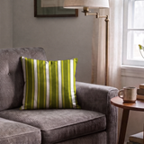 Mod Stripes in Avocado — mod stripes print, in avocado and olive with a chartreuse edge on ivory