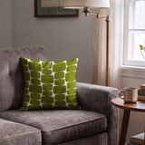 Atomic Bricks in Olive — atomic bricks print, in deep olive and moss with a bone grid